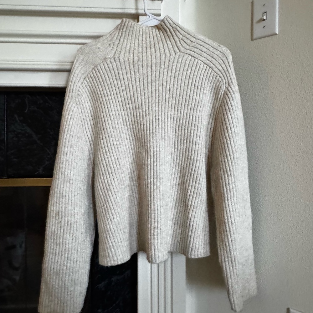 Women's Cream Ribbed Sweater - Picture 2 of 2
